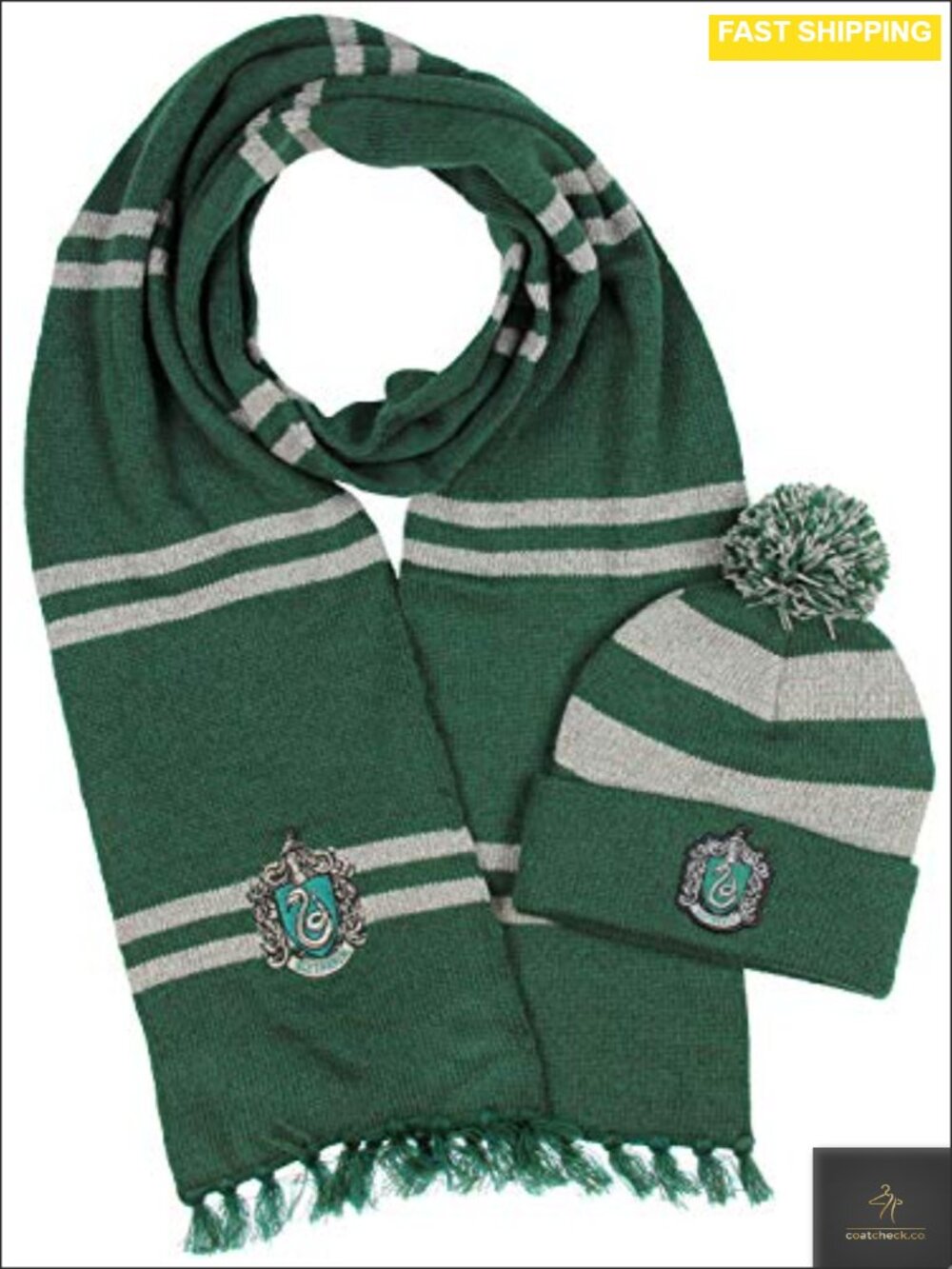 Harry Potter Hogwarts Knit Scarf & Pom Beanie Set Officially Licensed